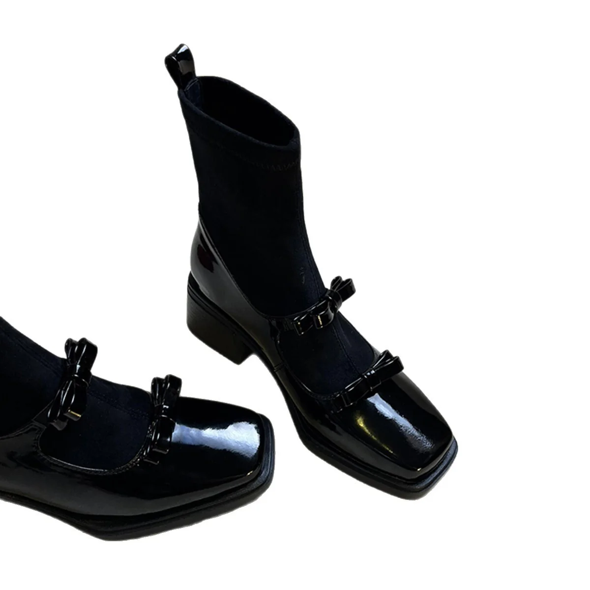 Damen elegante Stiefeletten mit modischem Cut-Out-Design und dekorativen Schleifen Heidi Mode - Image 5