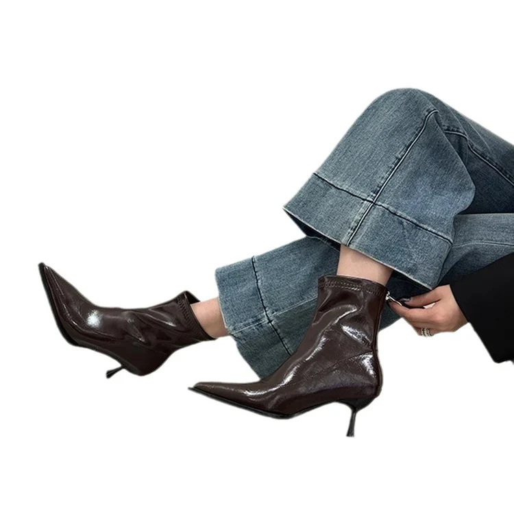 Damen elegante Stiefeletten mit spitzem Schnitt und raffiniertem Absatz Heidi Mode - Image 5