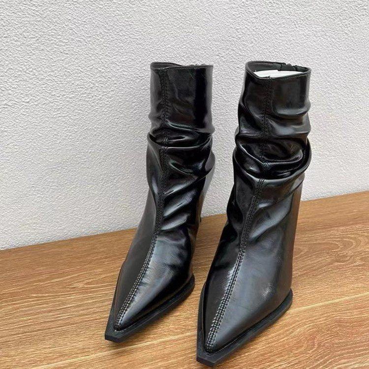 Damen Elegante Stiefeletten mit Spitzem Zehenbereich und Lässigem Schlupfdesign Heidi-Mode - Image 3