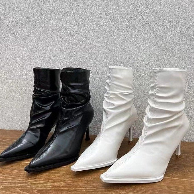 Damen Elegante Stiefeletten mit Spitzem Zehenbereich und Lässigem Schlupfdesign Heidi-Mode - Image 4