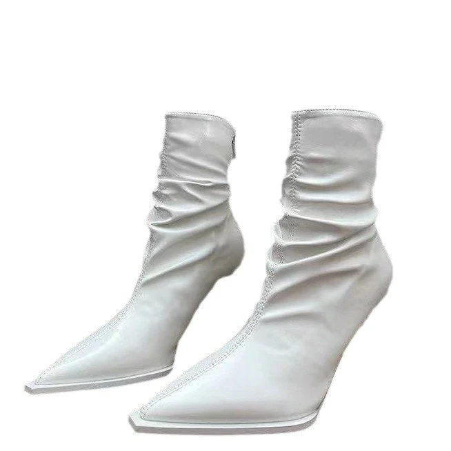 Damen Elegante Stiefeletten mit Spitzem Zehenbereich und Lässigem Schlupfdesign Heidi-Mode - Image 5