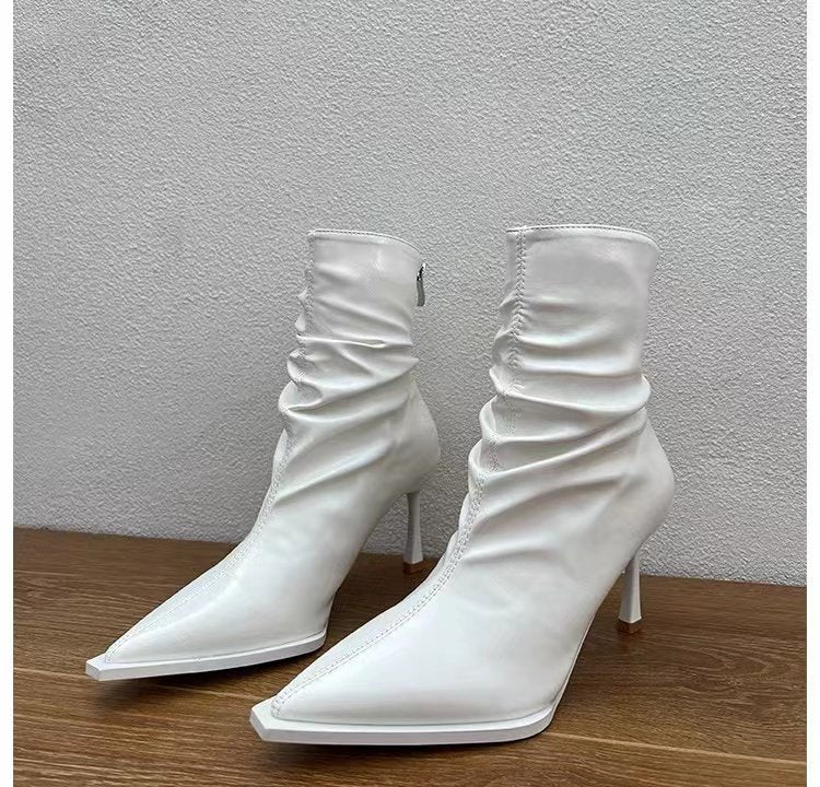 Damen Elegante Stiefeletten mit Spitzem Zehenbereich und Lässigem Schlupfdesign Heidi-Mode - Image 6