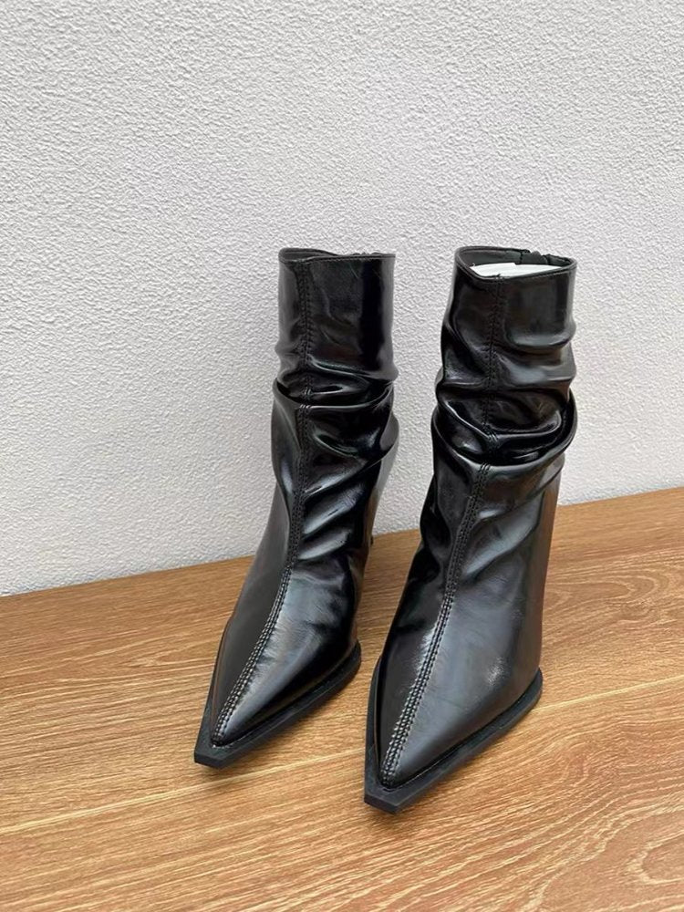 Damen Elegante Stiefeletten mit Spitzem Zehenbereich und Lässigem Schlupfdesign Heidi-Mode - Image 7