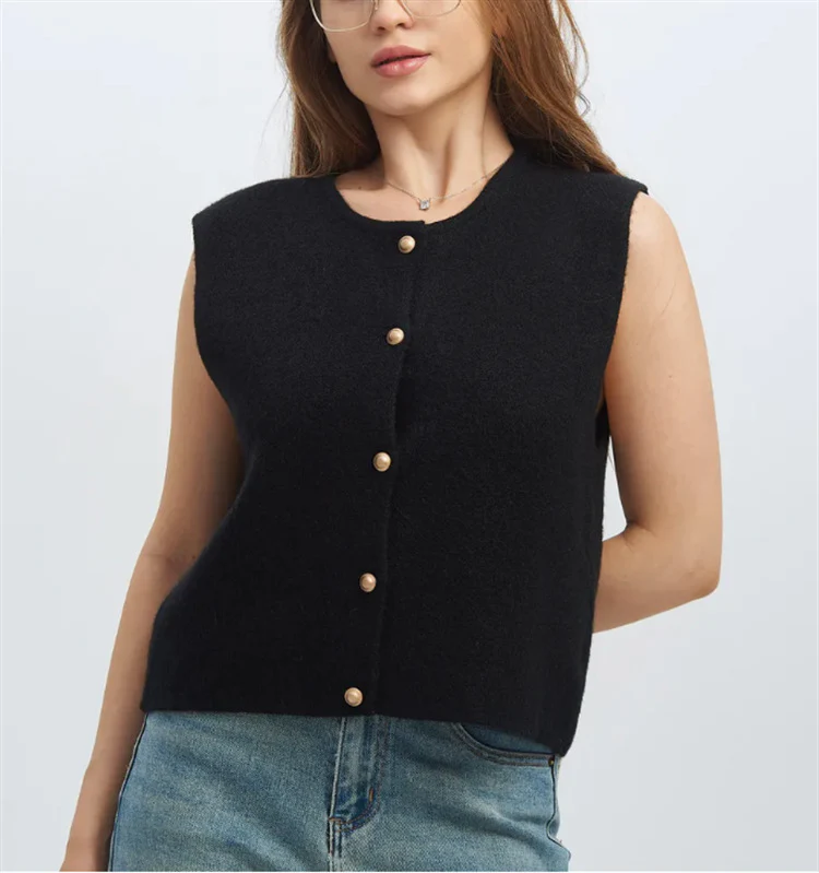 Damen Strickweste elegant mit Knopfverschluss - Image 20