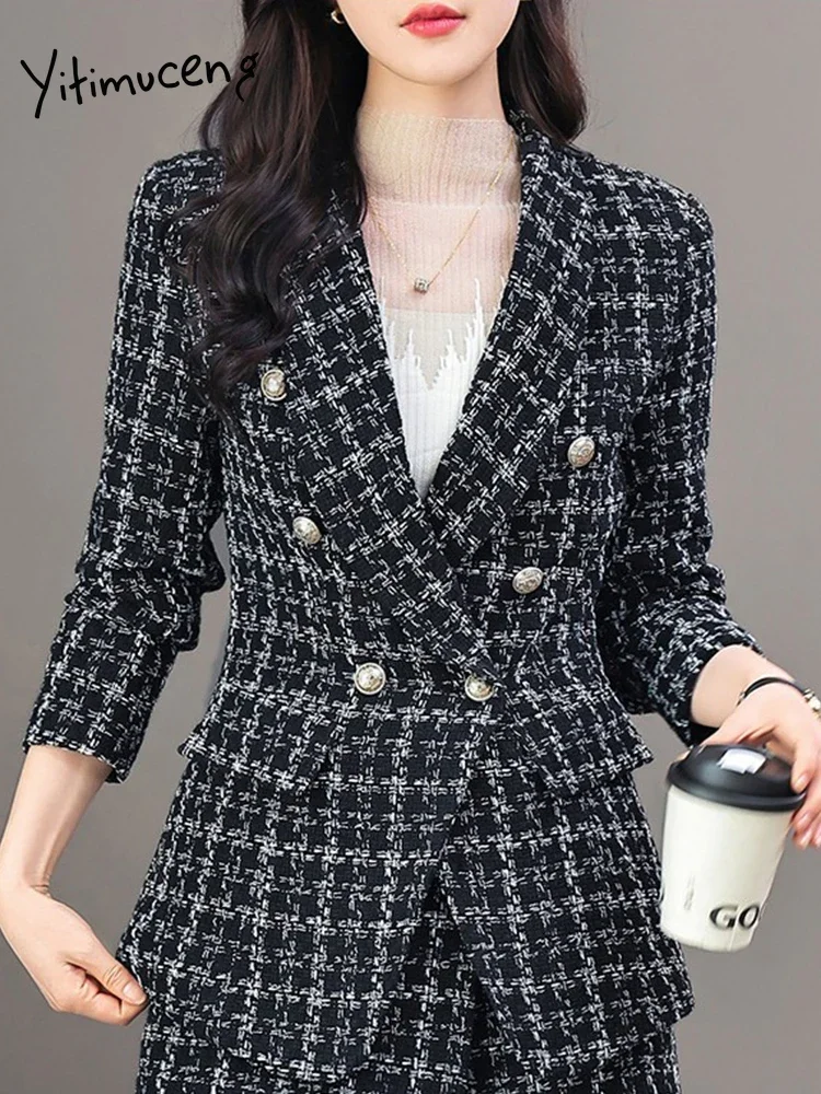 Damen Elegante Tweed-Blazerjacke mit Doppelter Knopfleiste und Modernem Schnitt Heidi-Mode - Image 6