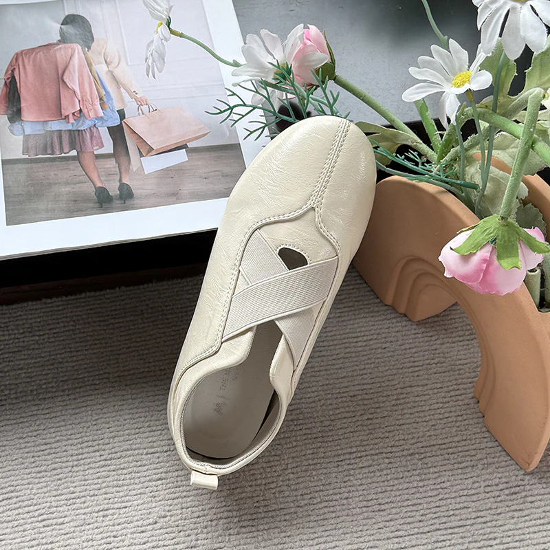 Damen elegante und bequeme Ballerinas mit raffinierter Gummizug-Ästhetik Heidi Mode - Image 2