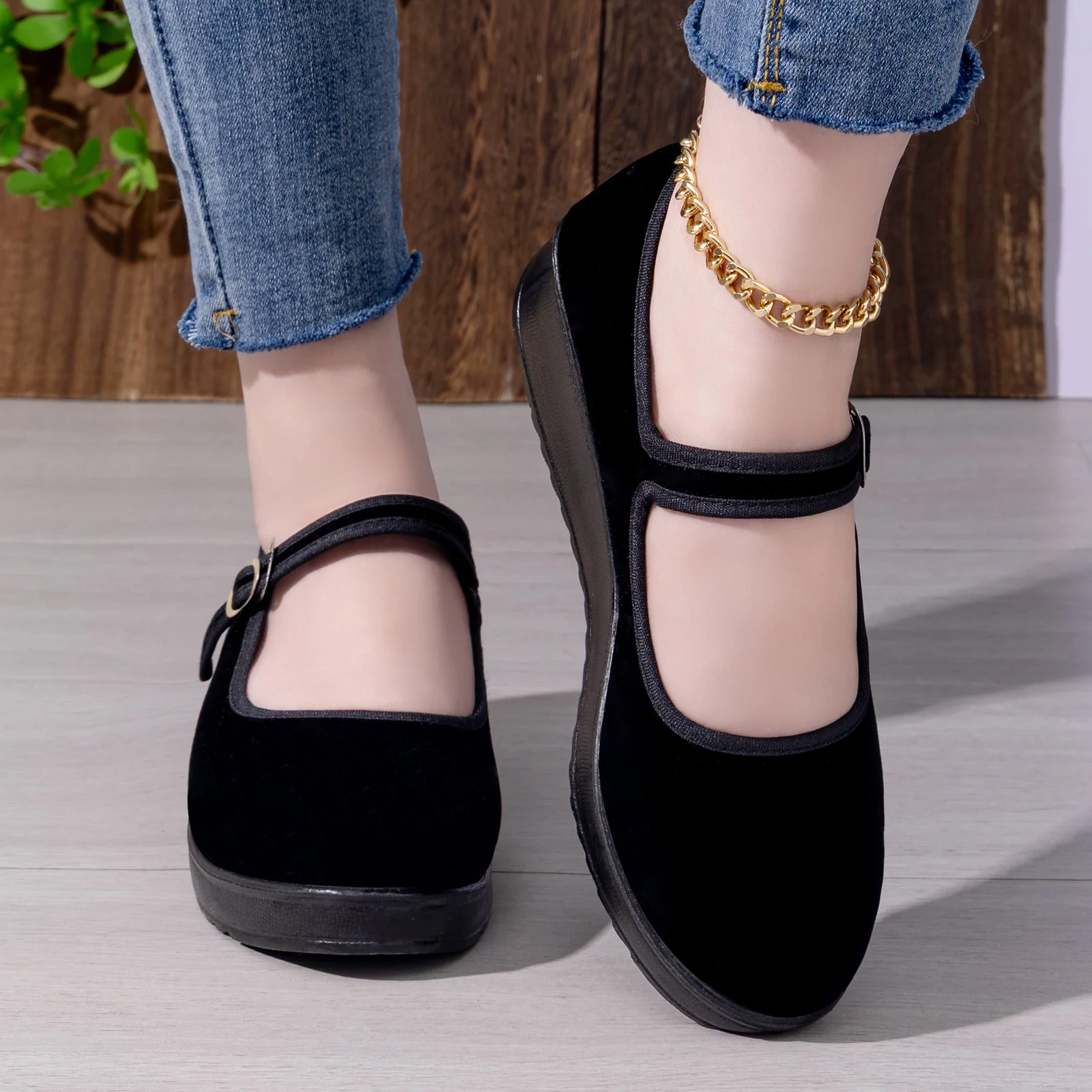 Damen Elegante und bequeme Ballerinas mit verstellbarem Riemen Heidi Mode - Image 4