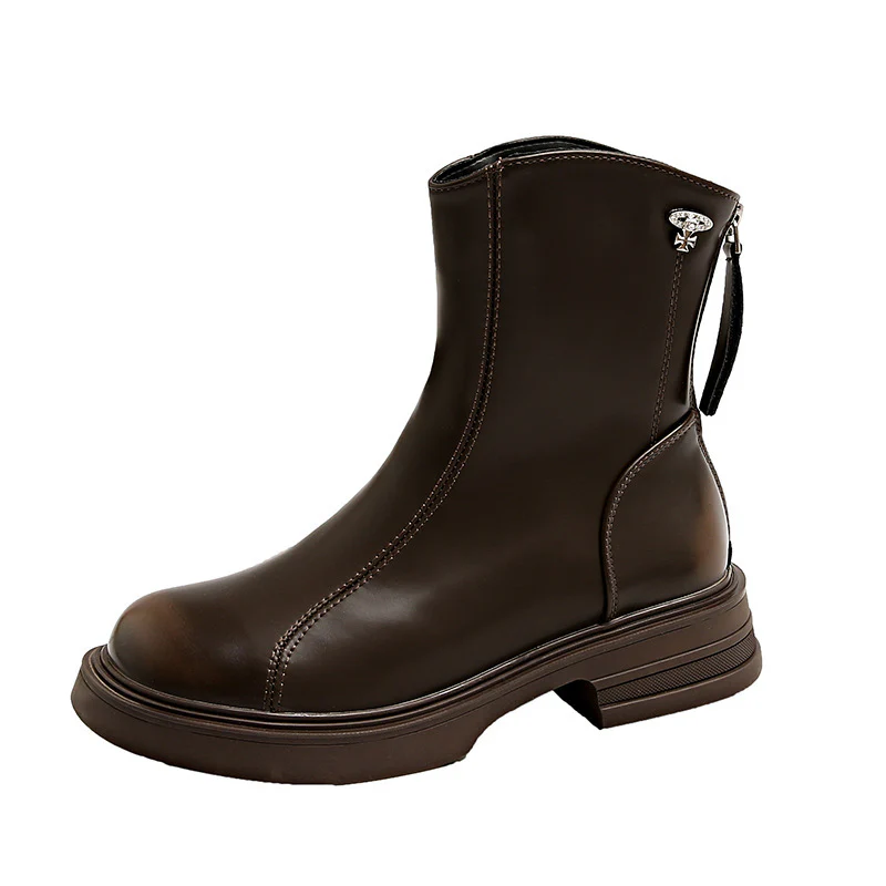 Damen Elegante und bequeme Stiefeletten aus hochwertigem Kunstleder mit seitlichem Reißverschluss Heidi Mode - Image 5