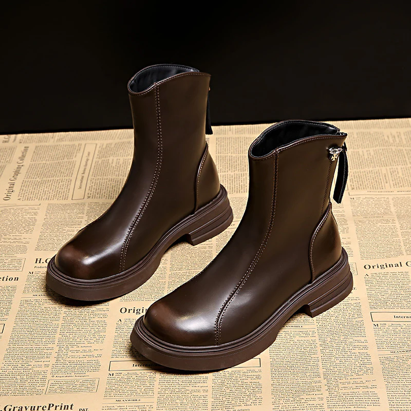 Damen Elegante und bequeme Stiefeletten aus hochwertigem Kunstleder mit seitlichem Reißverschluss Heidi Mode - Image 7