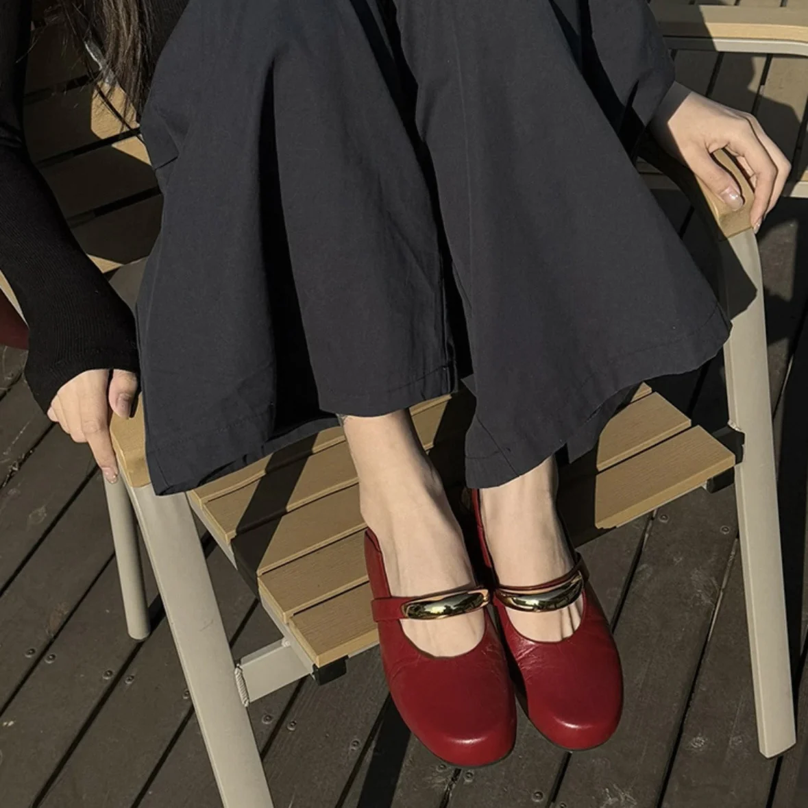 Damen Elegante und komfortable Ballerinas mit modischem Riemchen Heidi Mode - Image 7