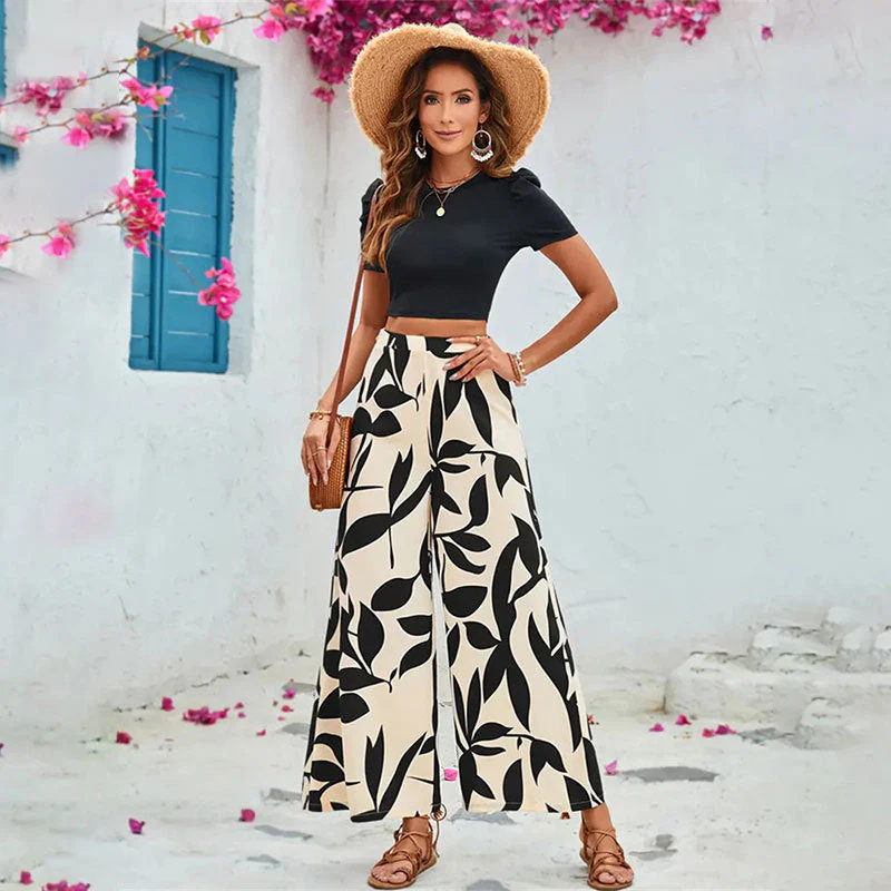 Damen Elegante Weite Hose mit Floralem Muster Heidi-Mode - Image 2