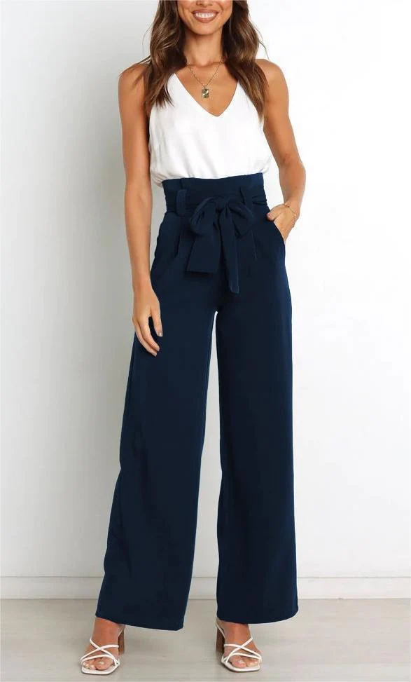Damen Elegante Weite Stoffhose mit Taillengürtel Heidi-Mode - Image 12