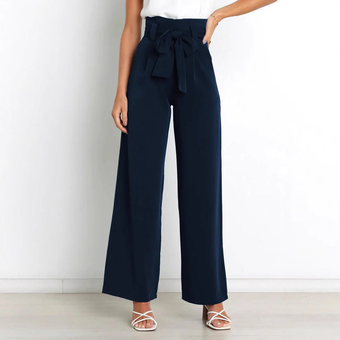 Damen Elegante Weite Stoffhose mit Taillengürtel Heidi-Mode - Image 3