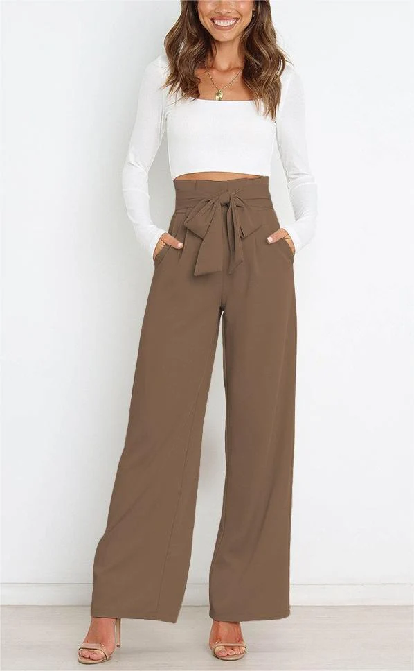 Damen Elegante Weite Stoffhose mit Taillengürtel Heidi-Mode - Image 6