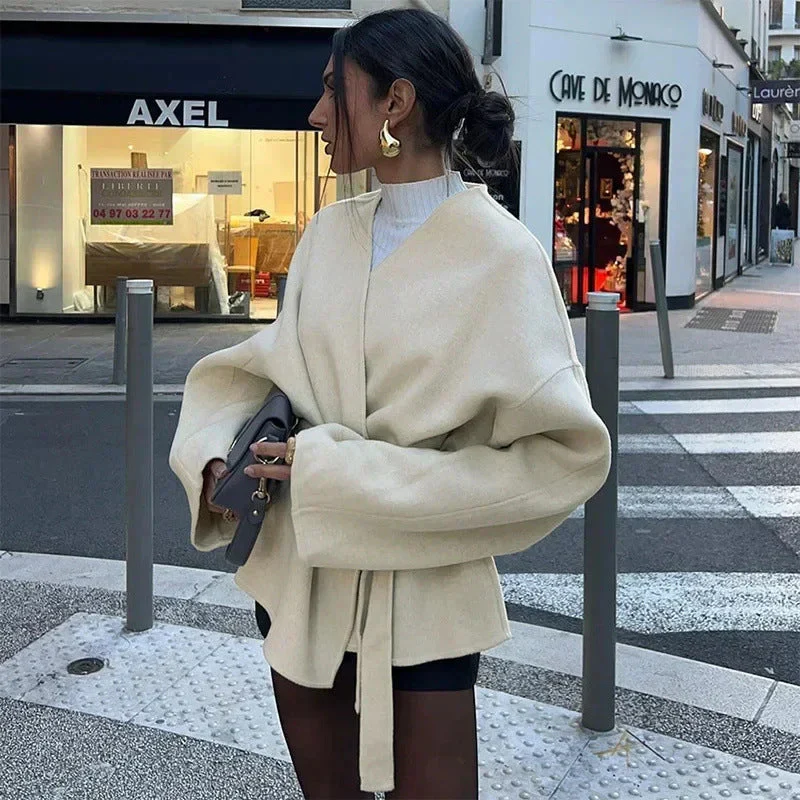 Damen Elegante Wickeljacke mit Taillengürtel Heidi-Mode - Image 2