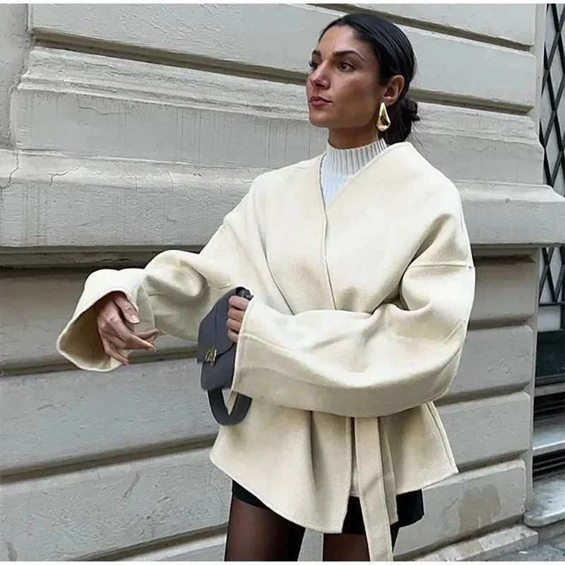 Damen Elegante Wickeljacke mit Taillengürtel Heidi-Mode - Image 4
