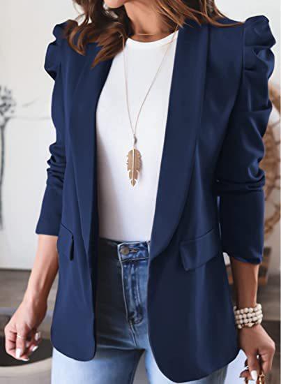 Damen eleganter Blazer mit Puffärmeln und praktischen Taschen Heidi-Mode - Image 8