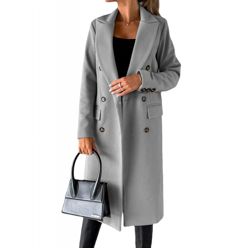Damen Eleganter Doppelreihiger Mantel mit hochmodernem Schnitt Heidi-Mode - Image 4