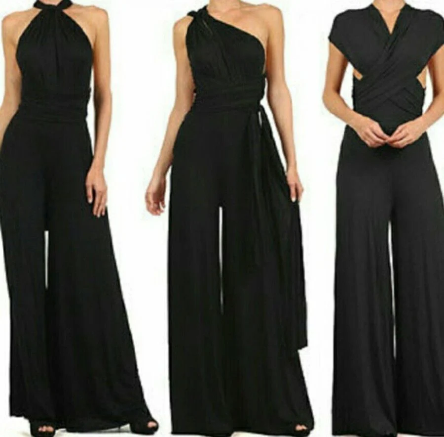 Damen Eleganter Jumpsuit mit Tiefem V-Ausschnitt und Innovativer Wickeloptik Heidi-Mode - Image 10