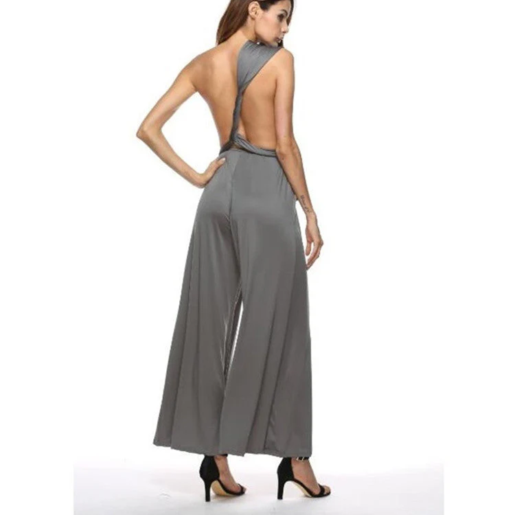 Damen Eleganter Jumpsuit mit Tiefem V-Ausschnitt und Innovativer Wickeloptik Heidi-Mode - Image 5