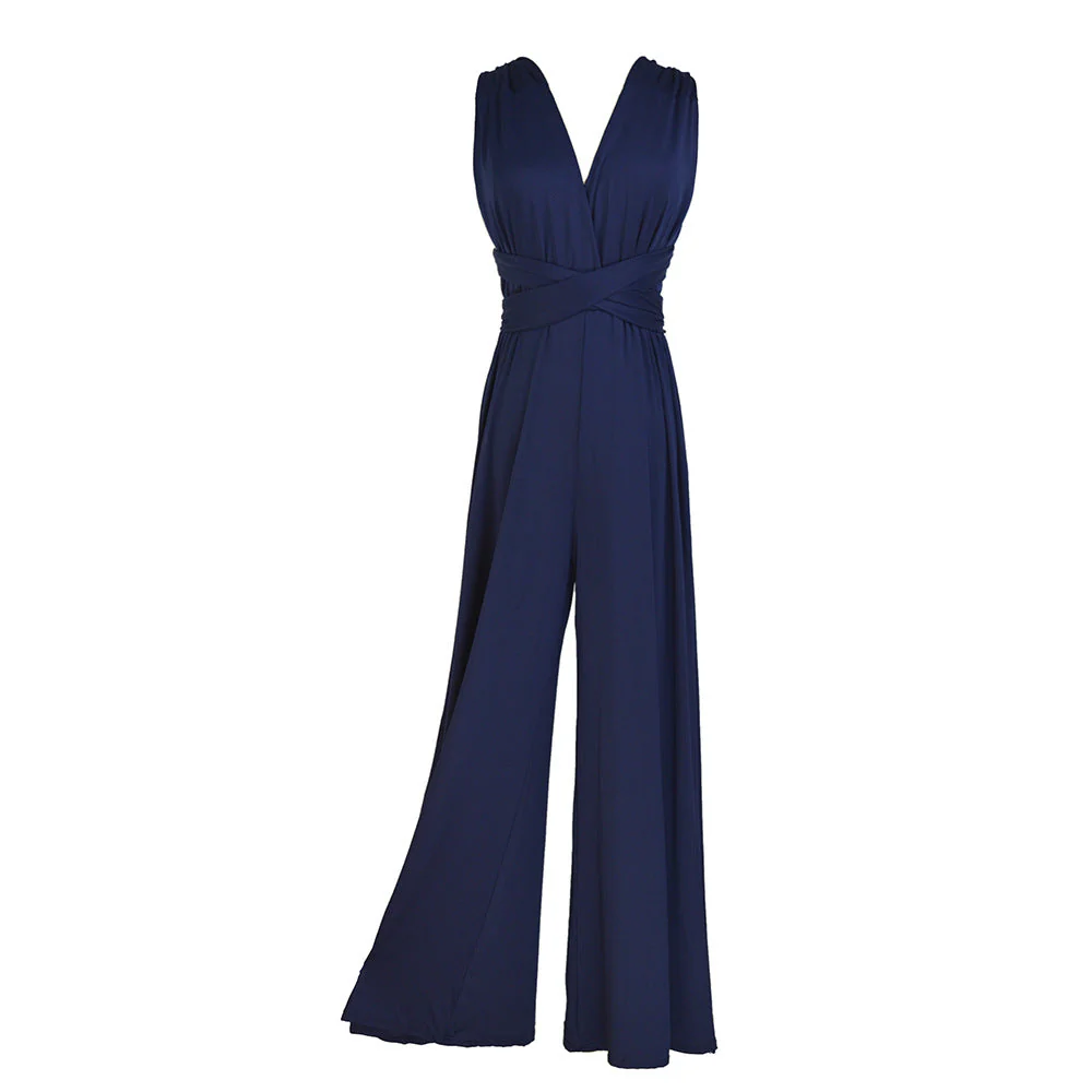 Damen Eleganter Jumpsuit mit Tiefem V-Ausschnitt und Innovativer Wickeloptik Heidi-Mode - Image 9