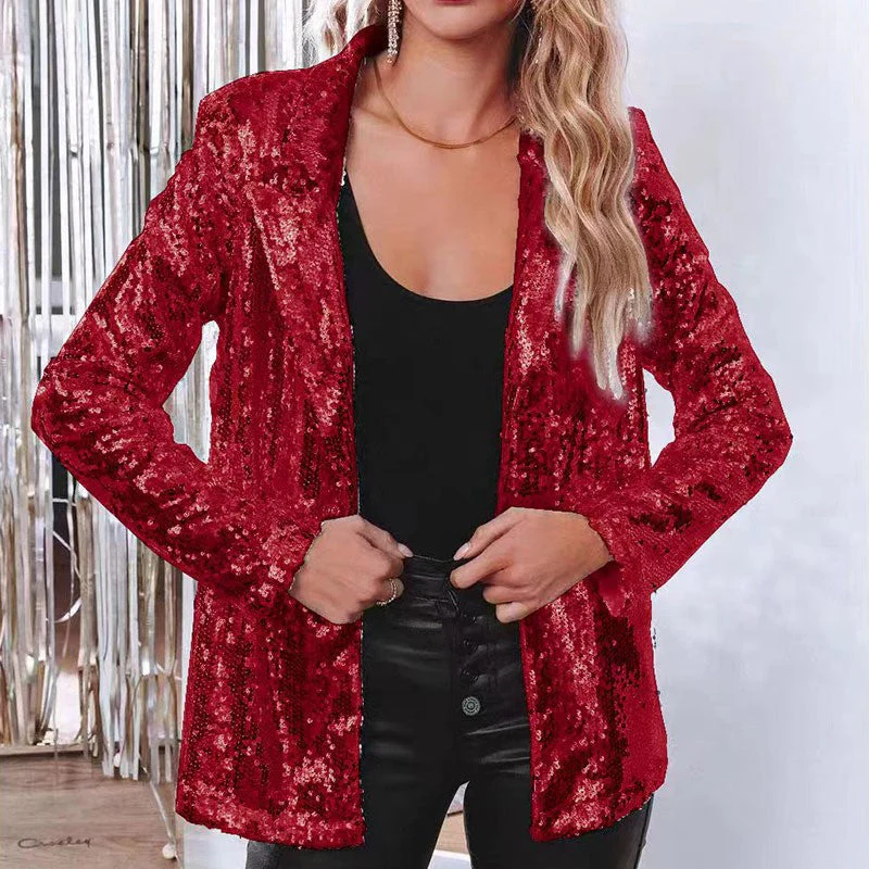 Damen Eleganter Paillettenblazer mit Schimmerndem Finish Heidi-Mode - Image 15