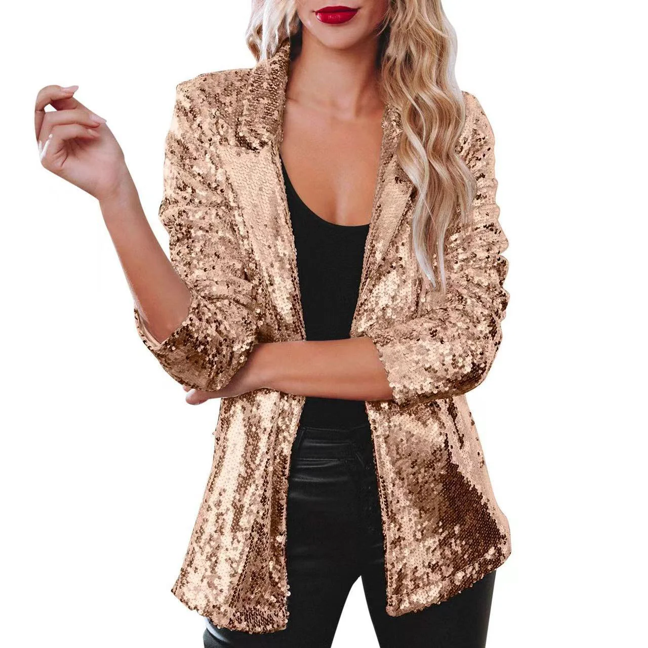 Damen Eleganter Paillettenblazer mit Schimmerndem Finish Heidi-Mode - Image 4
