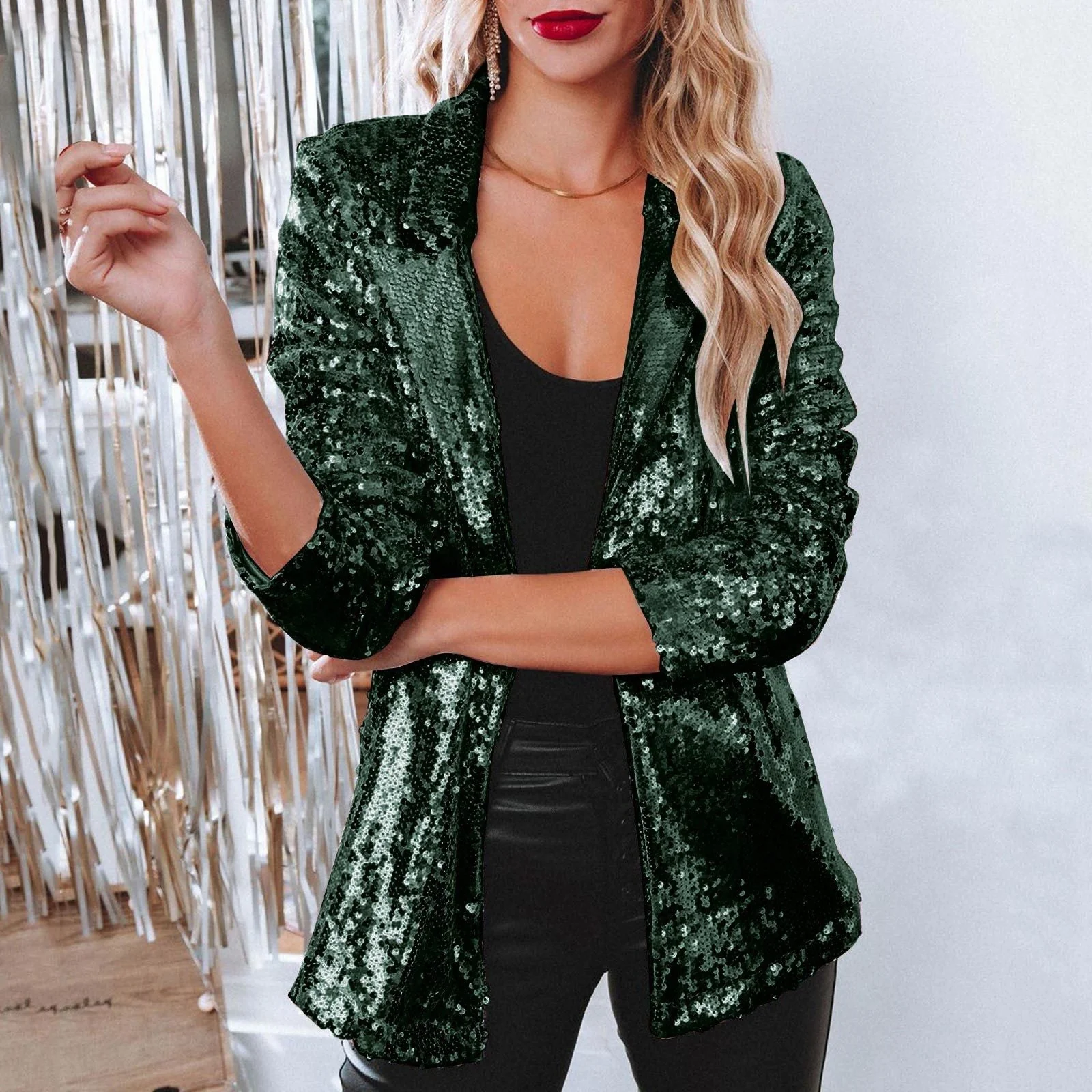 Damen Eleganter Paillettenblazer mit Schimmerndem Finish Heidi-Mode - Image 7