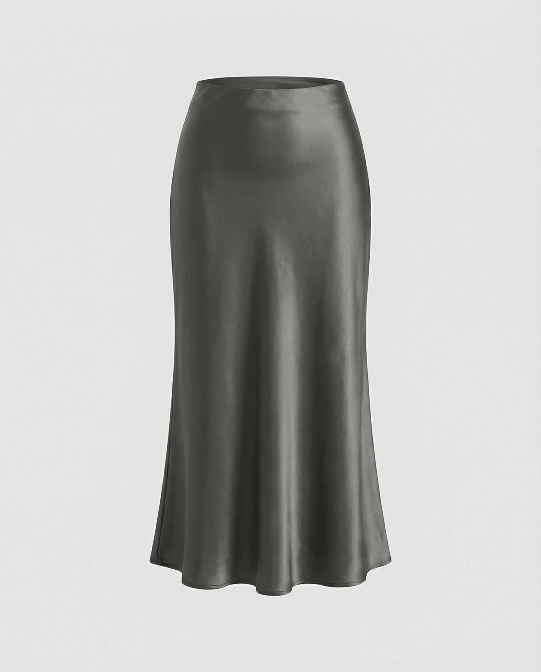 Damen eleganter Satin-Midirock mit fließendem Schnitt und hohem Bund Heidi Mode - Image 5