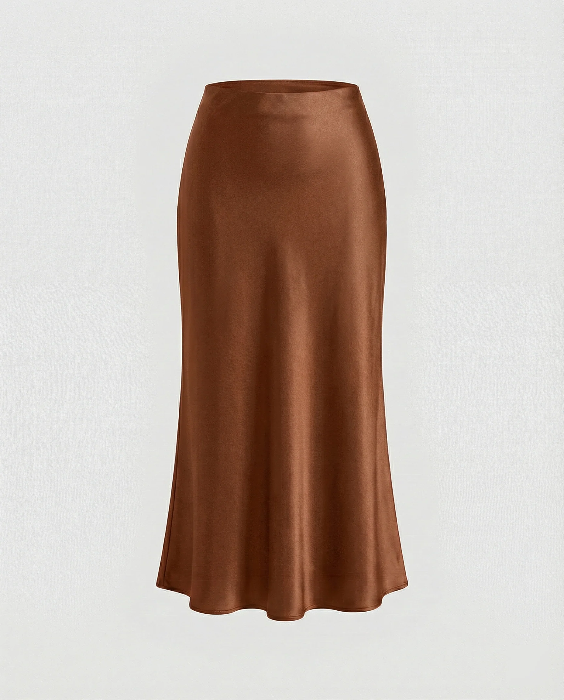 Damen eleganter Satin-Midirock mit fließendem Schnitt und hohem Bund Heidi Mode - Image 6