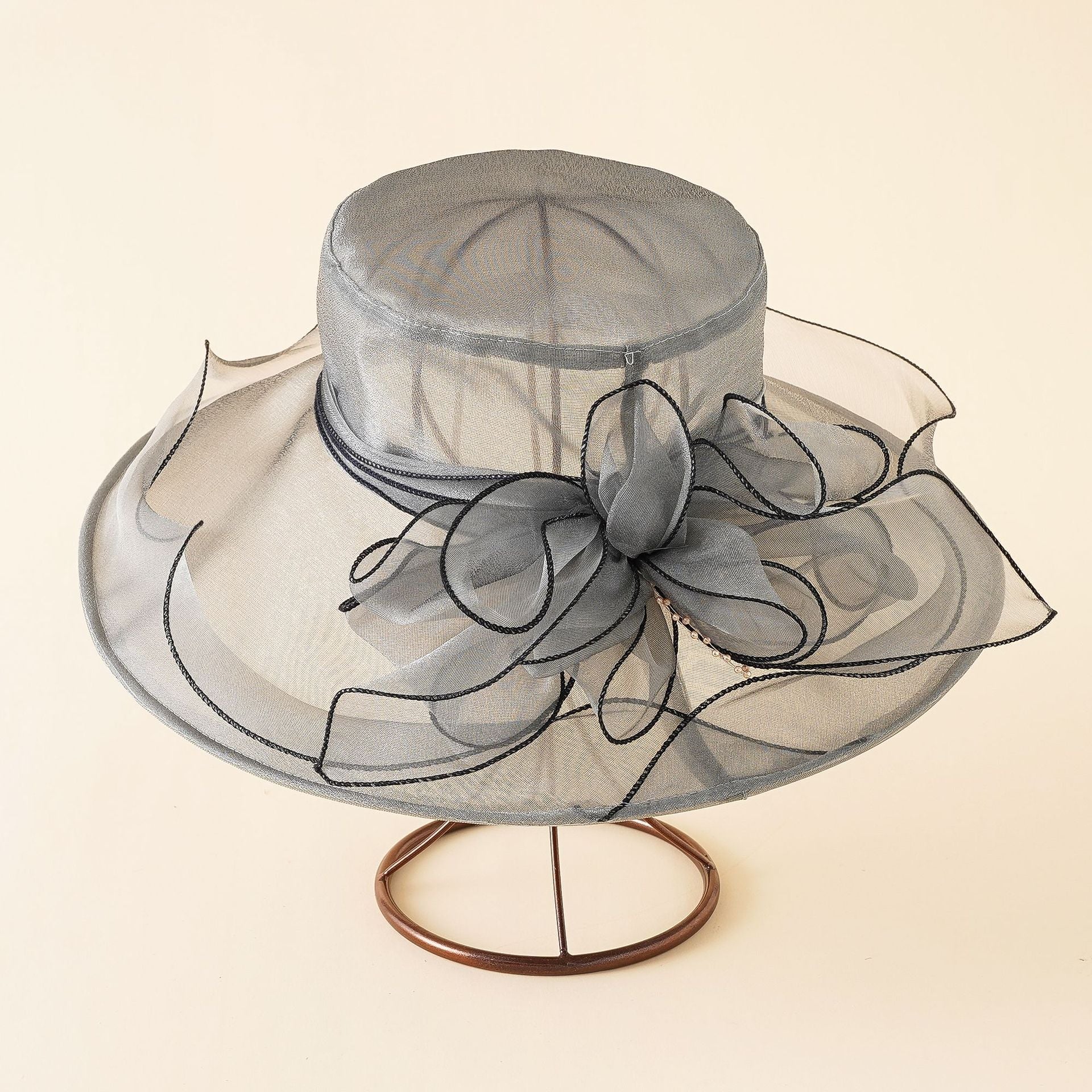 Damen Eleganter Sonnenhut mit Feiner Netzstruktur und Romantischen Schleifenelementen Heidi-Mode - Image 11