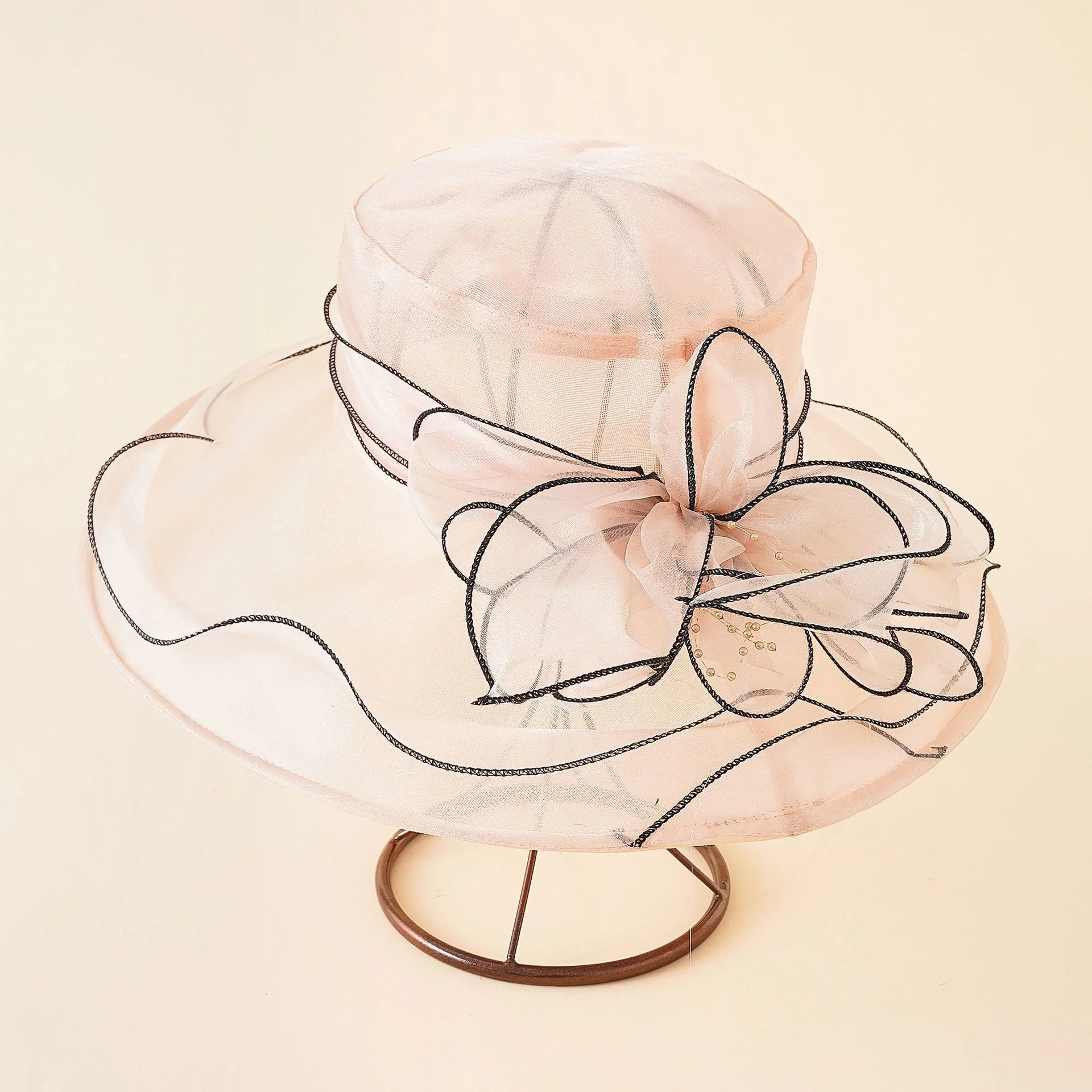 Damen Eleganter Sonnenhut mit Feiner Netzstruktur und Romantischen Schleifenelementen Heidi-Mode - Image 9