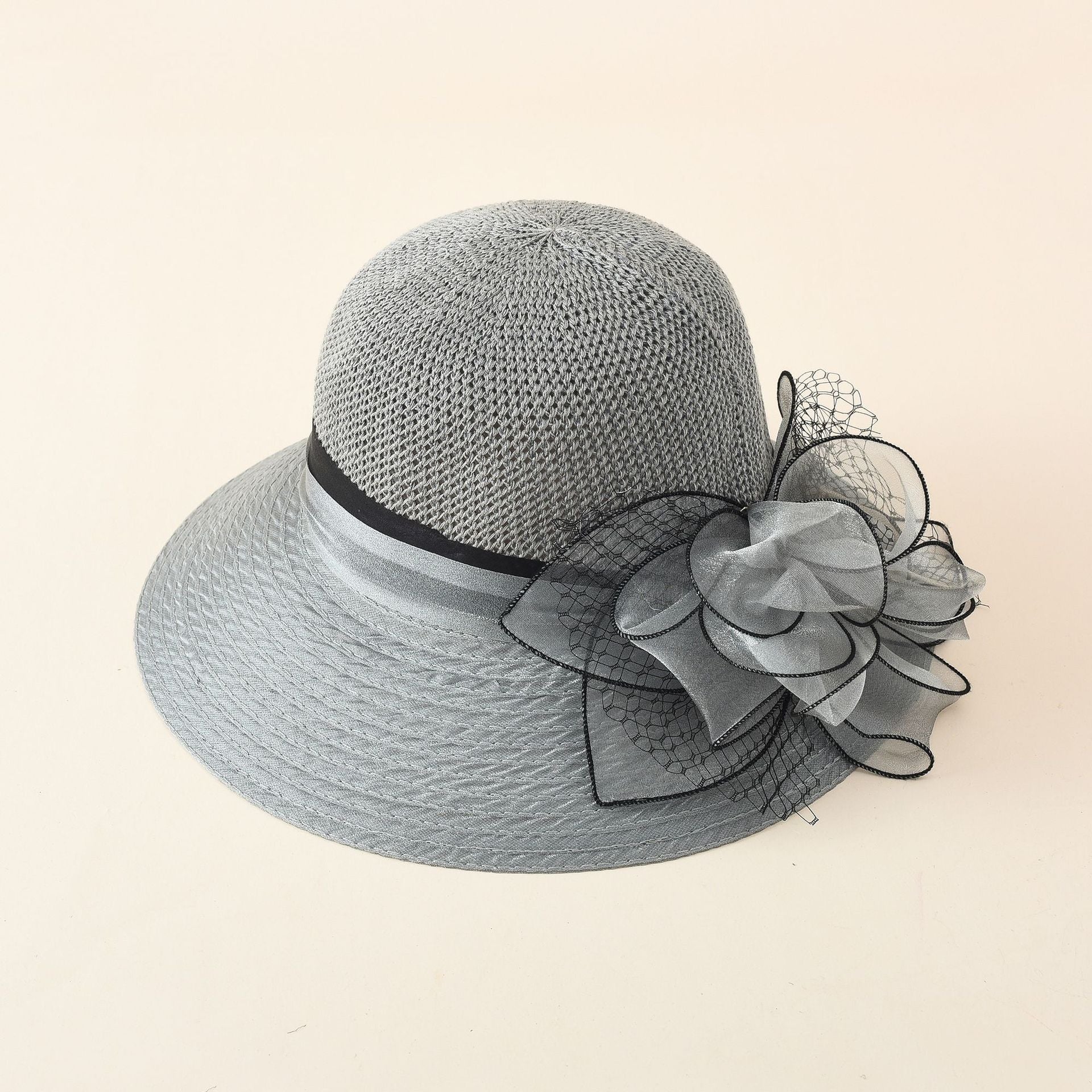 Damen Eleganter Sonnenhut mit Feiner Schleifenverzierung und Breiter Krempe Heidi-Mode - Image 3