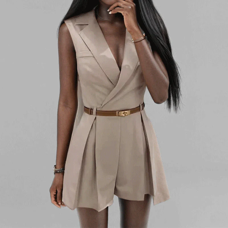 Damen Eleganter Trägeranzug mit Taillengürtel Heidi-Mode - Image 4