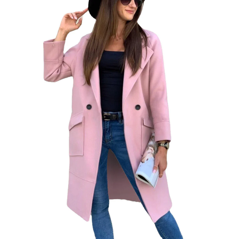 Damen Eleganter Trenchcoat mit Doppelter Knopfleiste und Praktischen Taschen Heidi-Mode - Image 10
