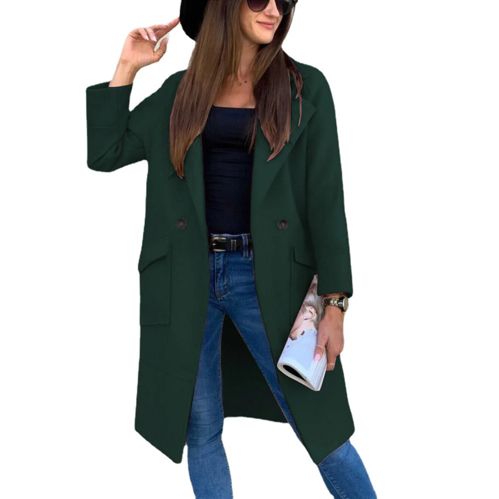 Damen Eleganter Trenchcoat mit Doppelter Knopfleiste und Praktischen Taschen Heidi-Mode - Image 11