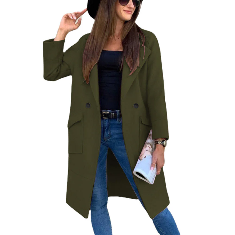 Damen Eleganter Trenchcoat mit Doppelter Knopfleiste und Praktischen Taschen Heidi-Mode - Image 7