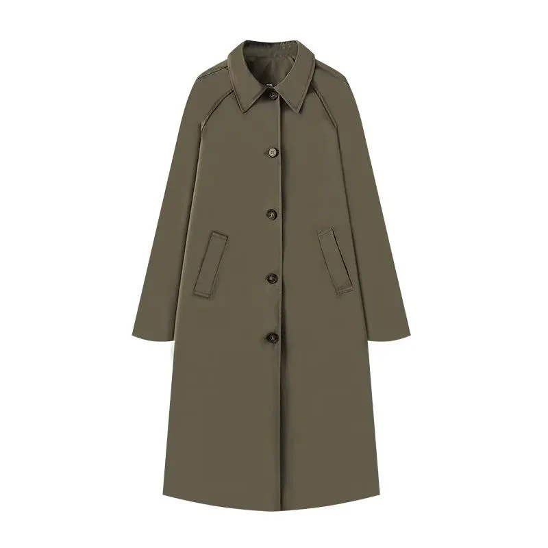 Damen Eleganter Trenchcoat mit Schmalem Schnitt und Praktischen Taschen Heidi-Mode - Image 9