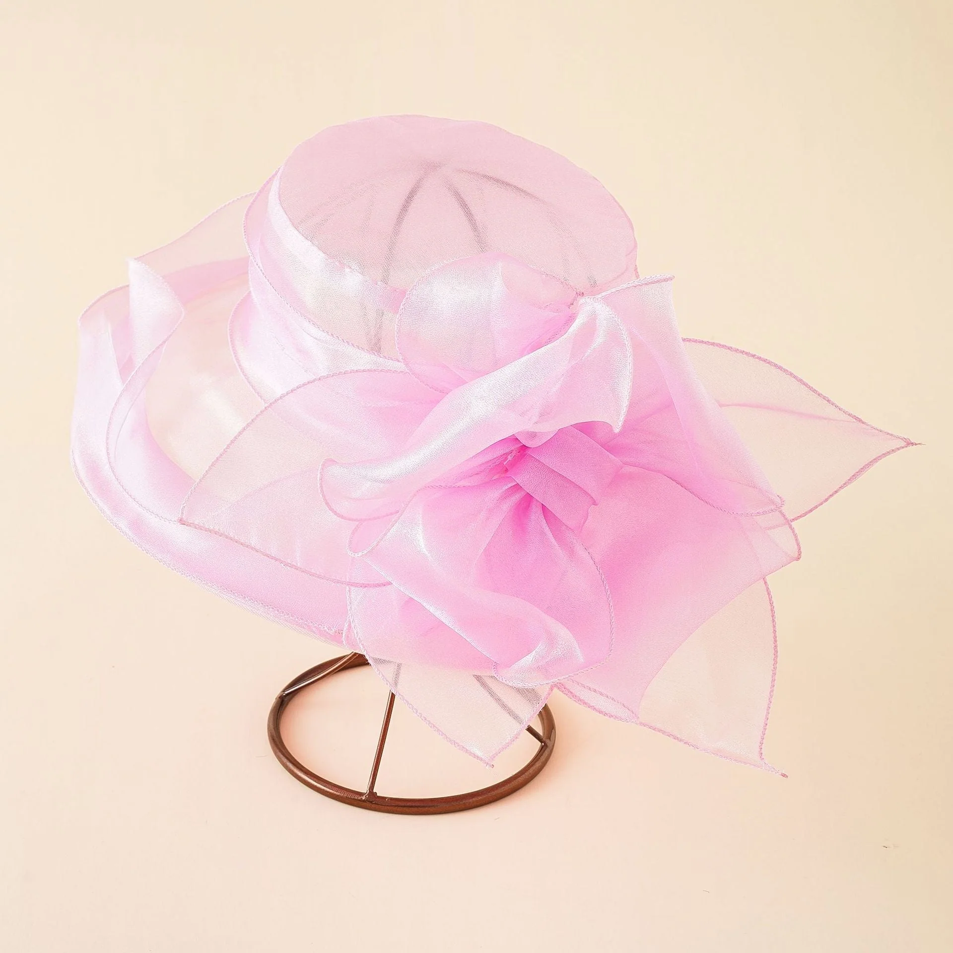 Damen Eleganter Tüllhut mit Großem Gefaltetem Blumenmotiv Heidi-Mode - Image 4