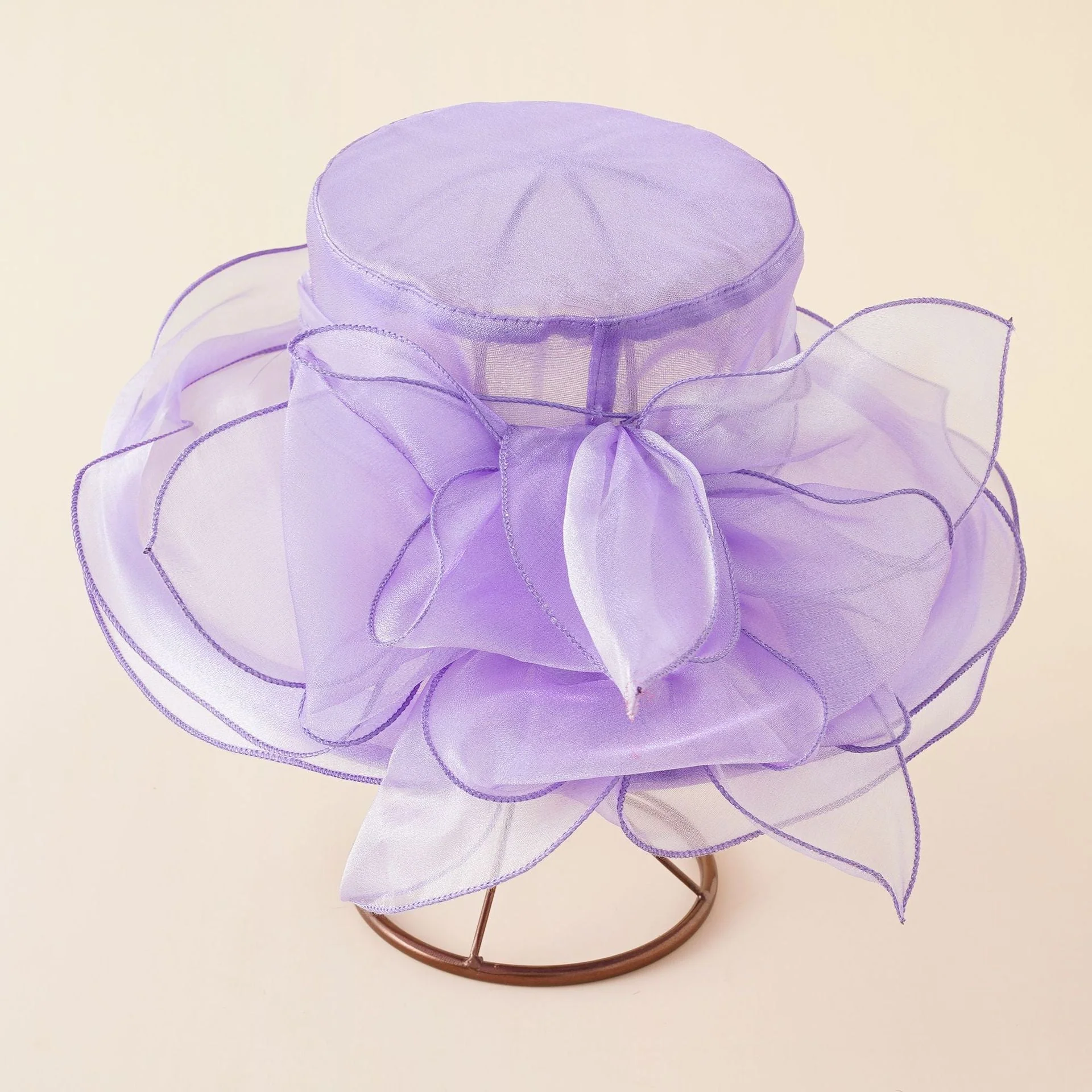 Damen Eleganter Tüllhut mit Großem Gefaltetem Blumenmotiv Heidi-Mode - Image 9