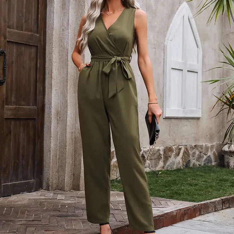 Damen Eleganter Wickel-Jumpsuit mit Taillengürtel Heidi-Mode - Image 3