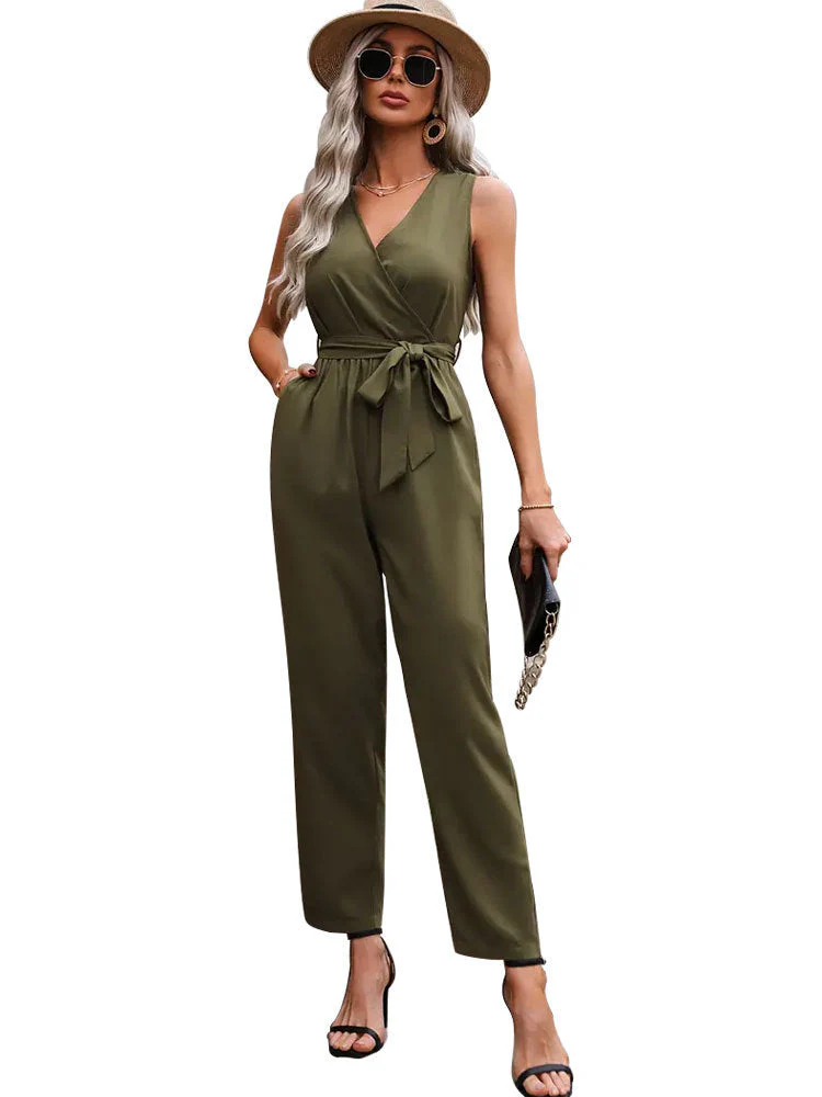 Damen Eleganter Wickel-Jumpsuit mit Taillengürtel Heidi-Mode - Image 6