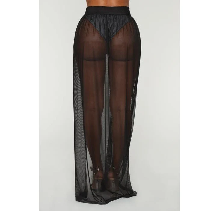 Damen Eleganter Wickelrock aus leichtem Chiffon mit hohem Schlitz Heidi-Mode - Image 3