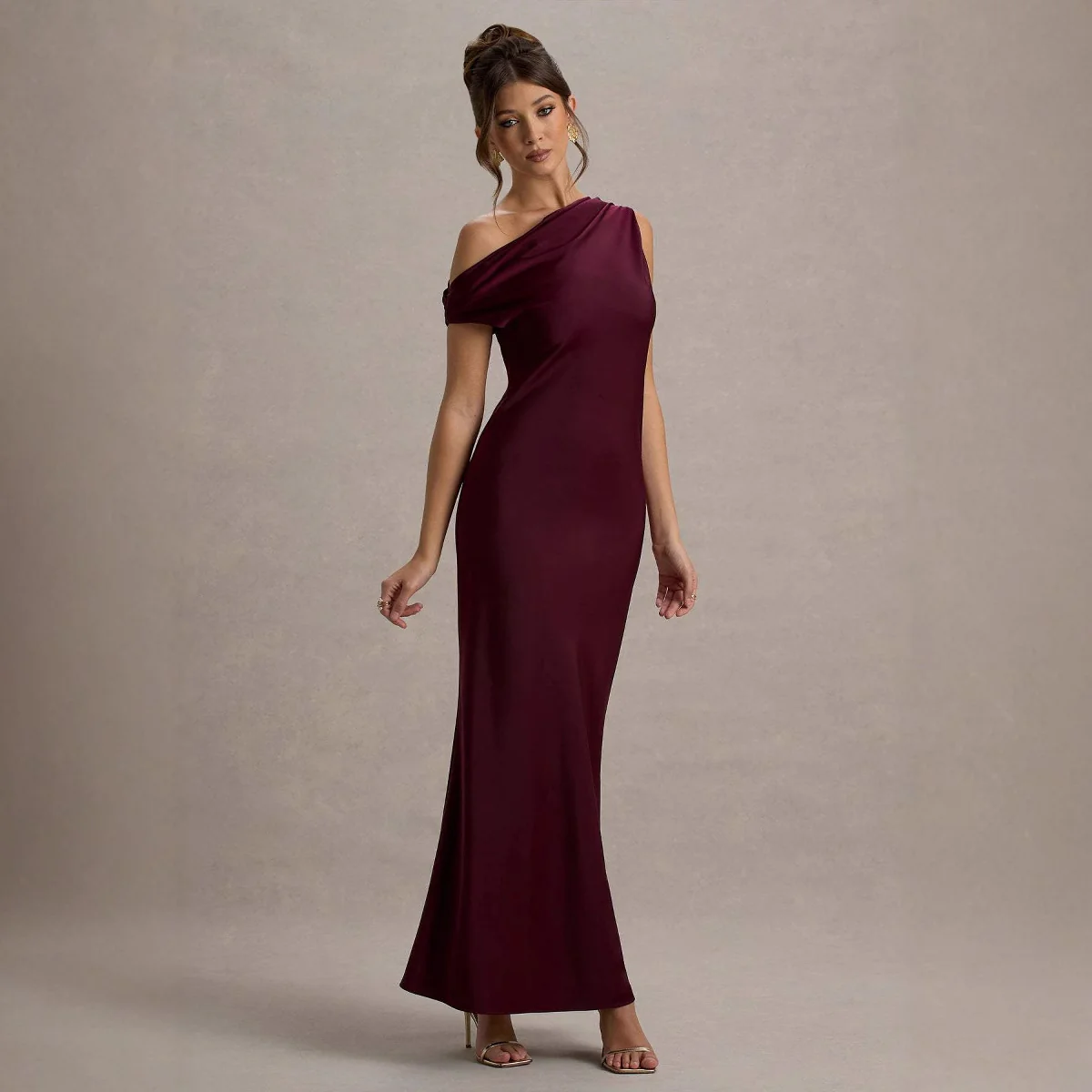 Damen Elegantes Abendkleid mit asymmetrischem Schulterdesign und figurnahem Schnitt Heidi-Mode - Image 3