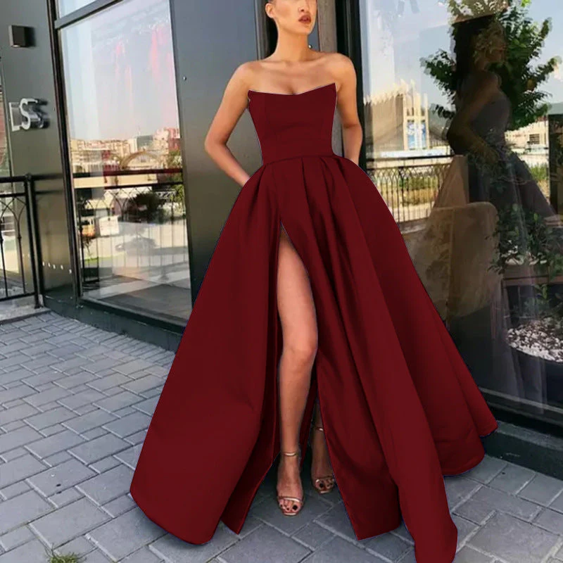 Damen Elegantes Abendkleid mit Tiefem Schlitz und Schwingendem Rock Heidi-Mode - Image 9