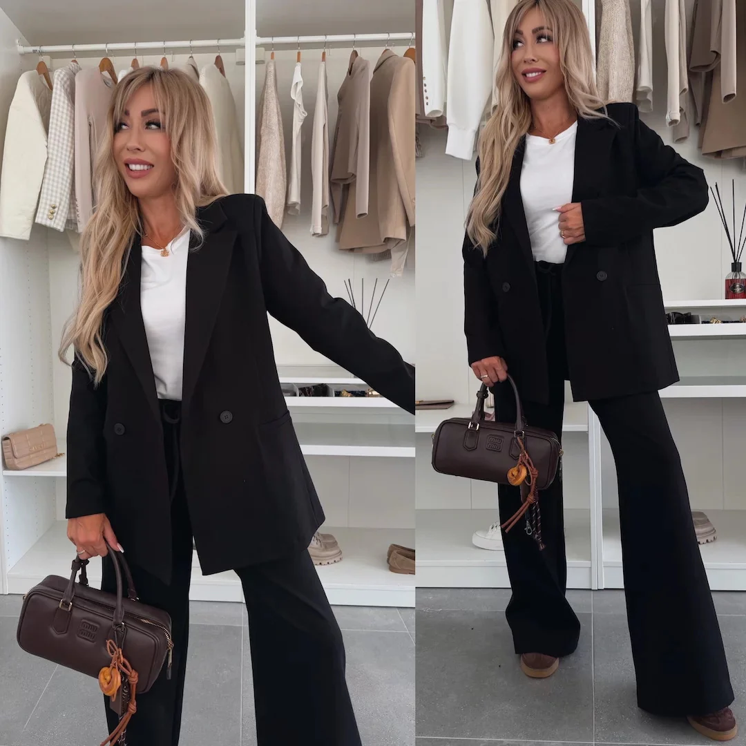 Damen Elegantes Blazer-Set mit weitem Schnitt und schickem Hosen Heidi-Mode - Image 4