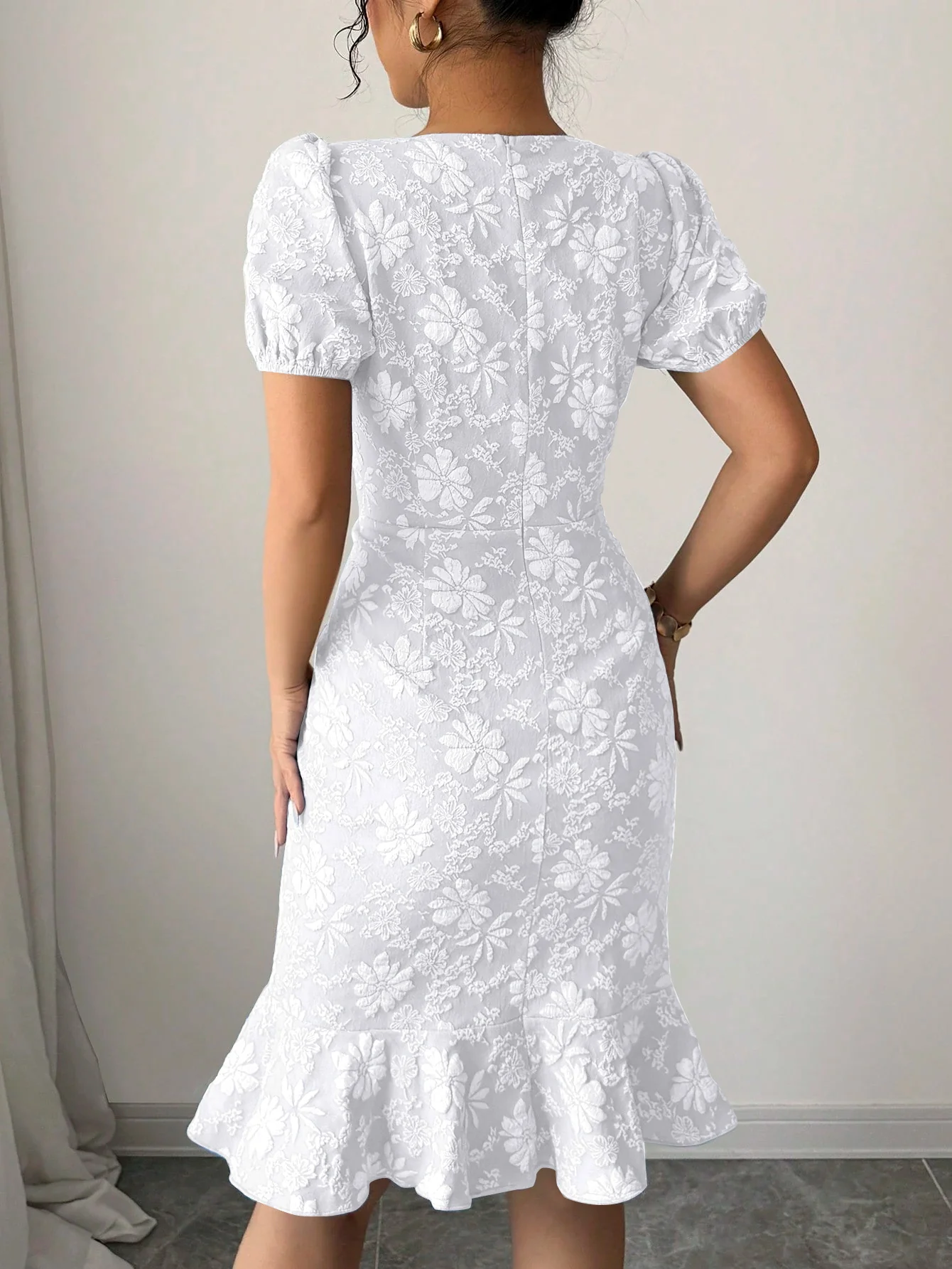Damen Elegantes Blumenkleid mit Rüschensaum Heidi-Mode - Image 2