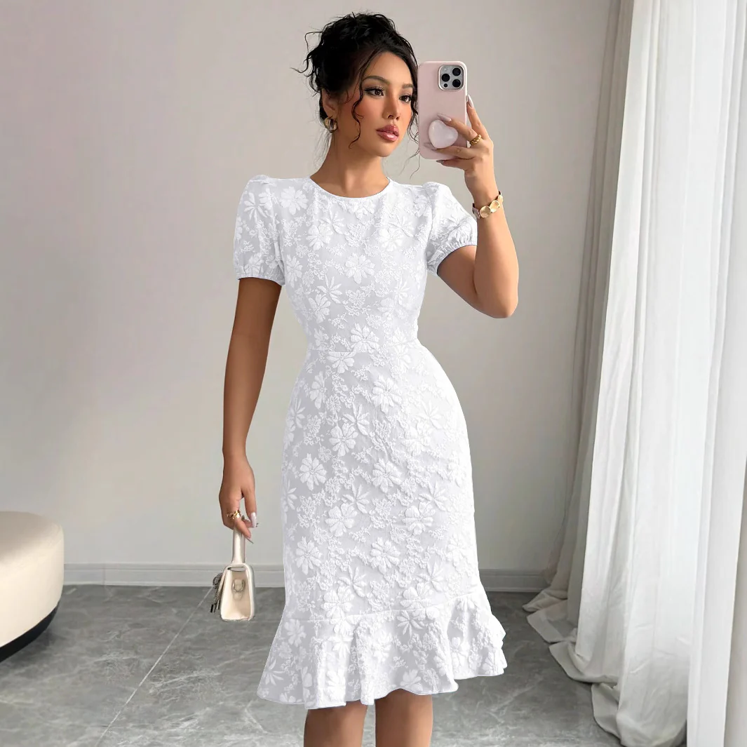 Damen Elegantes Blumenkleid mit Rüschensaum Heidi-Mode - Image 5