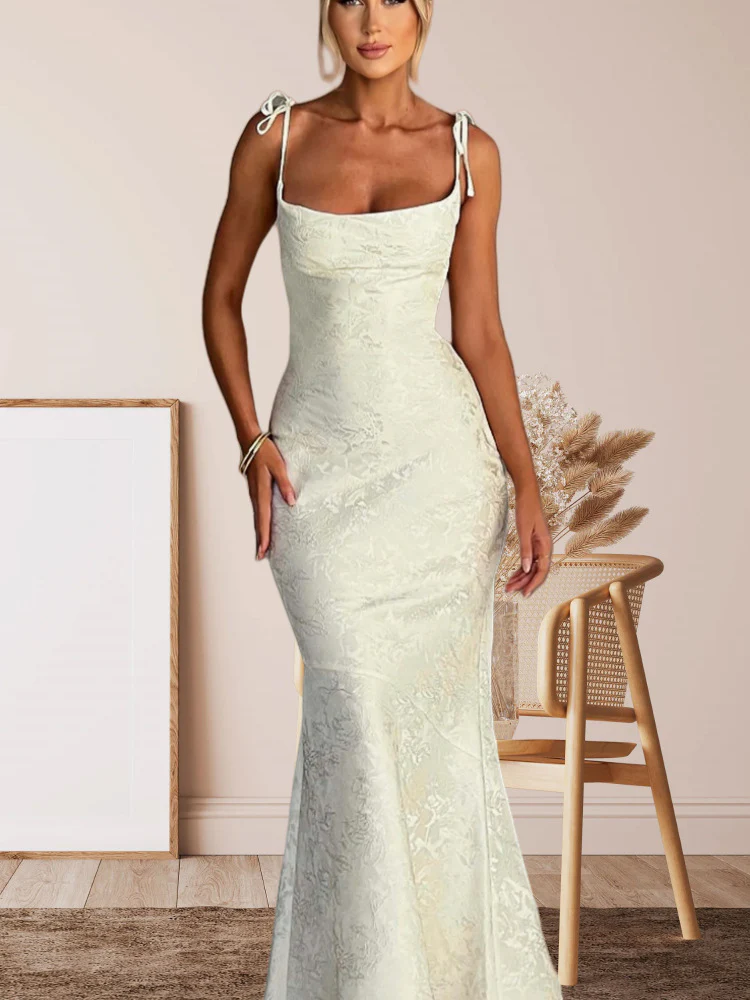 Damen Elegantes Langarm Abendkleid mit floralem Jacquard-Muster und zartem Rückenausschnitt Heidi-Mode - Image 8