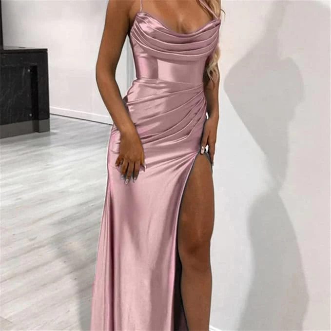 Damen Elegantes Maxikleid mit Asymmetrischem Schnitt und Raffinierten Raffungselementen Heidi-Mode - Image 3